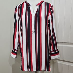 NWT Roz & Ali Striped Top - Red, Navy, Cream